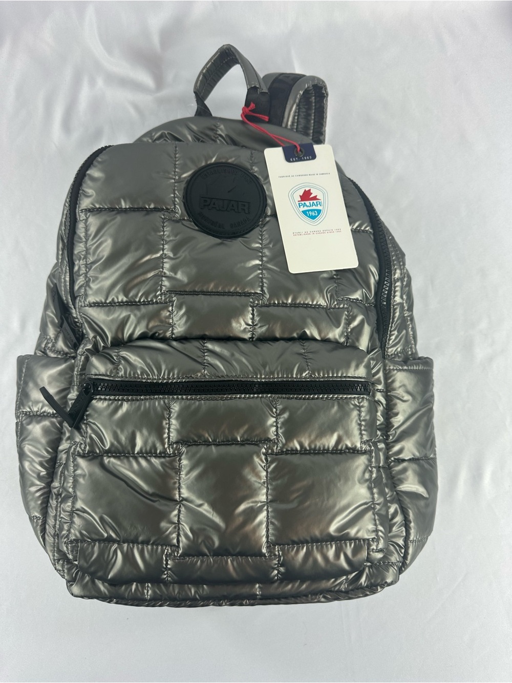 Pajar Canada Gunmetal Quilted Backpack – New With Tags – $128 MSRP
